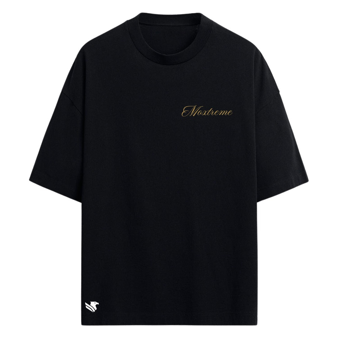 Camisa Oversized Preta | Moxtreme Trono Sagrado (Edição Dourada)