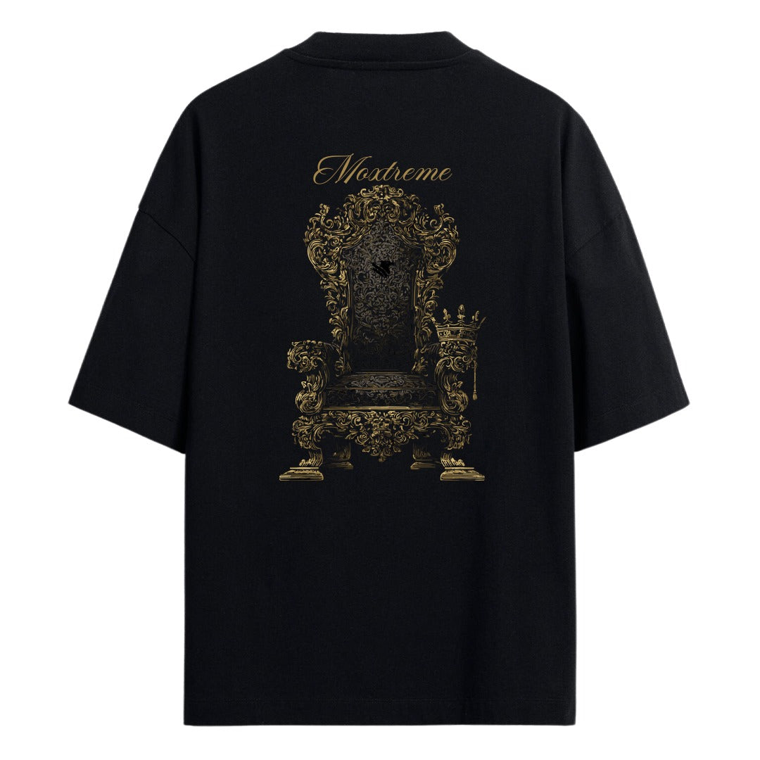 Camisa Oversized Preta | Moxtreme Trono Sagrado (Edição Dourada)