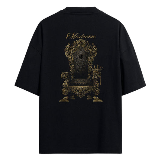 Camisa Oversized Preta | Moxtreme Trono Sagrado (Edição Dourada)